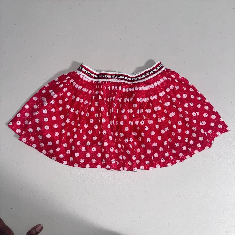 Disney Minnie Rock The Dots Girls 4 Polka Dot Skirt Built in Shorts Red White